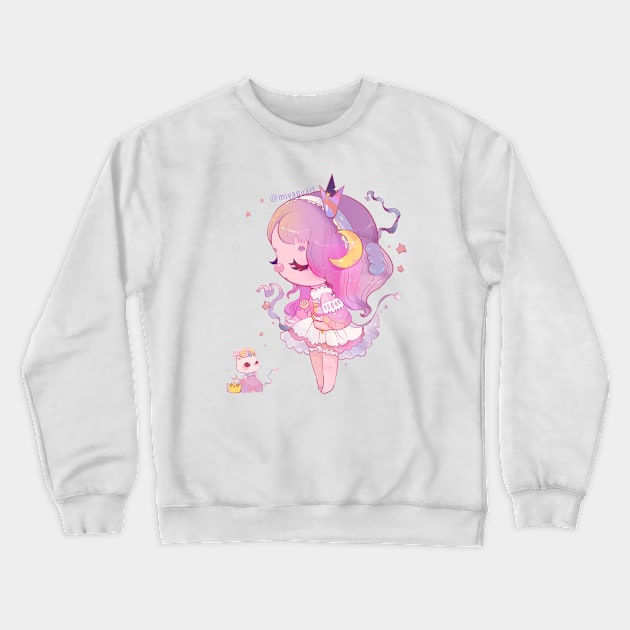 Moona Crewneck Sweatshirt by Miya Gu Art